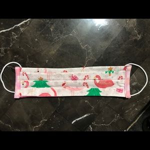 Flamingo Christmas holiday face mask